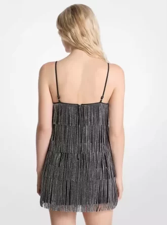 Studded Fringe Slip Dress