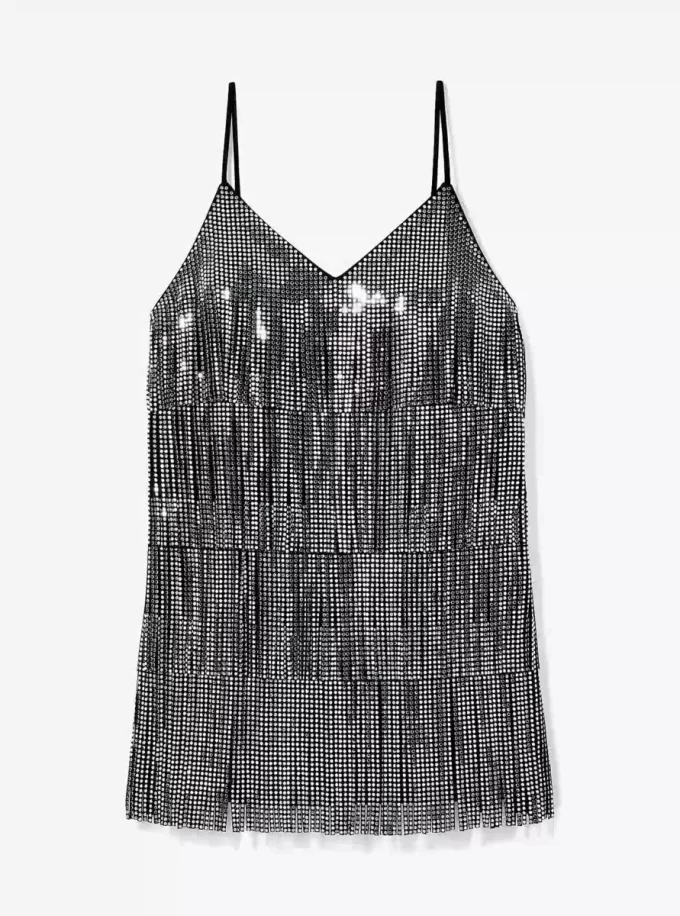 Studded Fringe Slip Dress