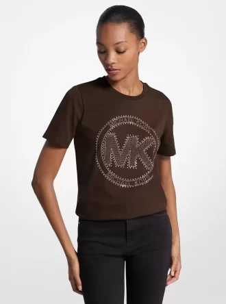 Studded Logo Charm Organic Cotton Jersey T-Shirt Studded Logo Charm Organic Cotton Jersey T-Shirt