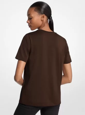 Studded Logo Charm Organic Cotton Jersey T-Shirt Studded Logo Charm Organic Cotton Jersey T-Shirt