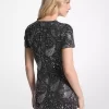 Studded Paisley Scuba Mini Dress