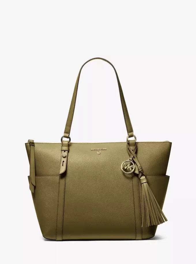 Sullivan Large Saffiano Leather Top-Zip Tote Bag Sullivan Large Saffiano Leather Top-Zip Tote Bag