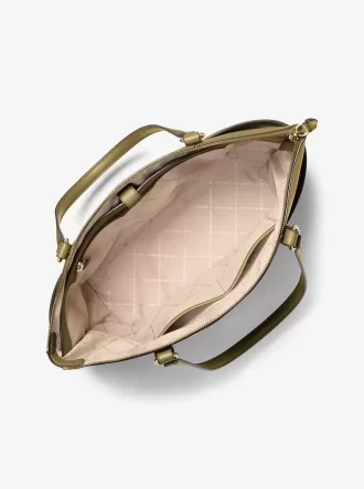 Sullivan Large Saffiano Leather Top-Zip Tote Bag