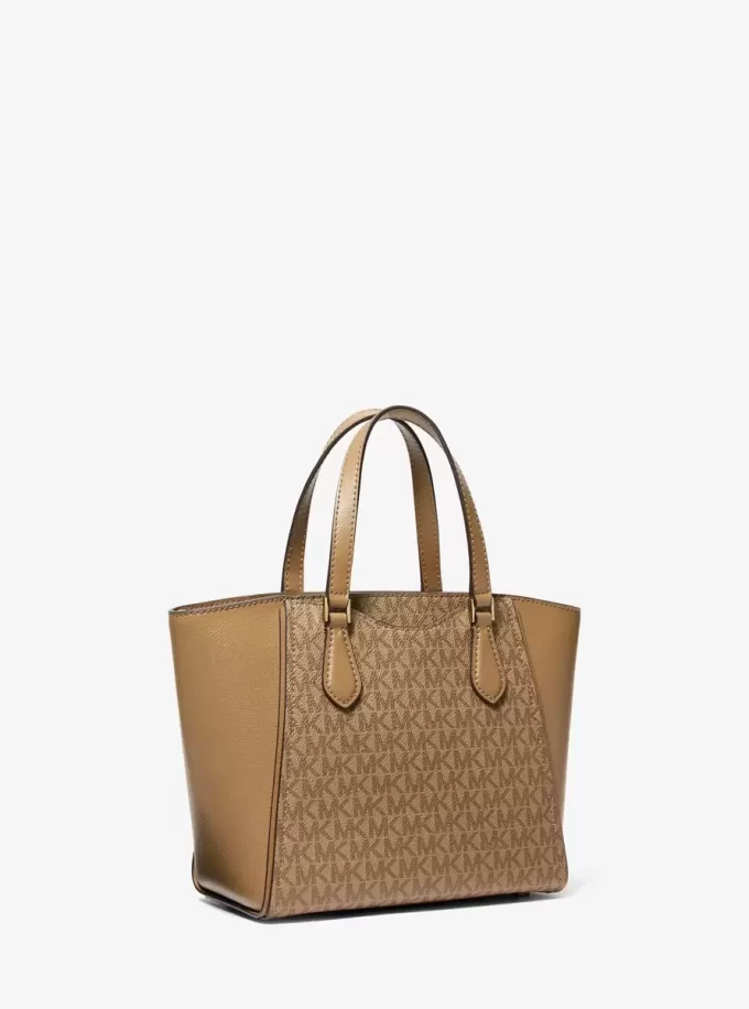 Taryn Small Signature Logo and Leather Convertible Crossbody Bag