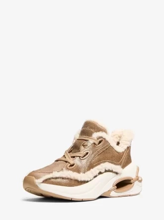 Toni Distressed Leather and Sherpa Trainer