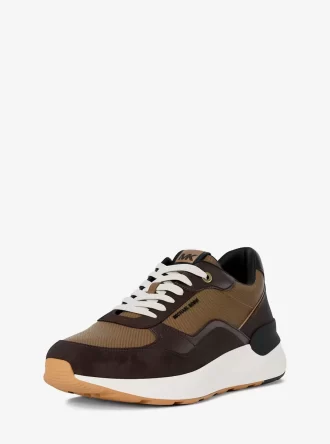 Trevor Leather and Corded Twill Trainer