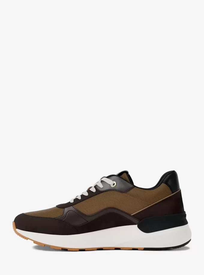 Trevor Leather and Corded Twill Trainer
