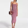 Striped Stretch Viscose Blend Midi Dress Striped Stretch Viscose Blend Midi Dress