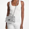 Tribeca Medium Quilted Metallic Leather Satchel