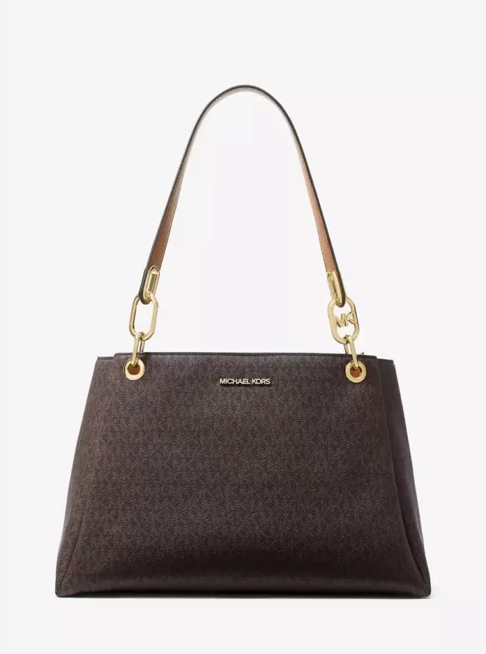 Trisha Large Logo Shoulder Bag