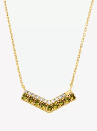 Two-Tone Pavé Chevron Necklace