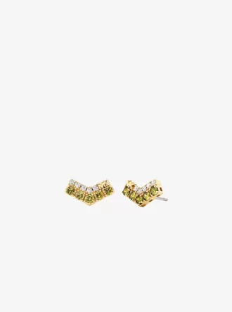 Two-Tone Pavé Chevron Stud Earrings
