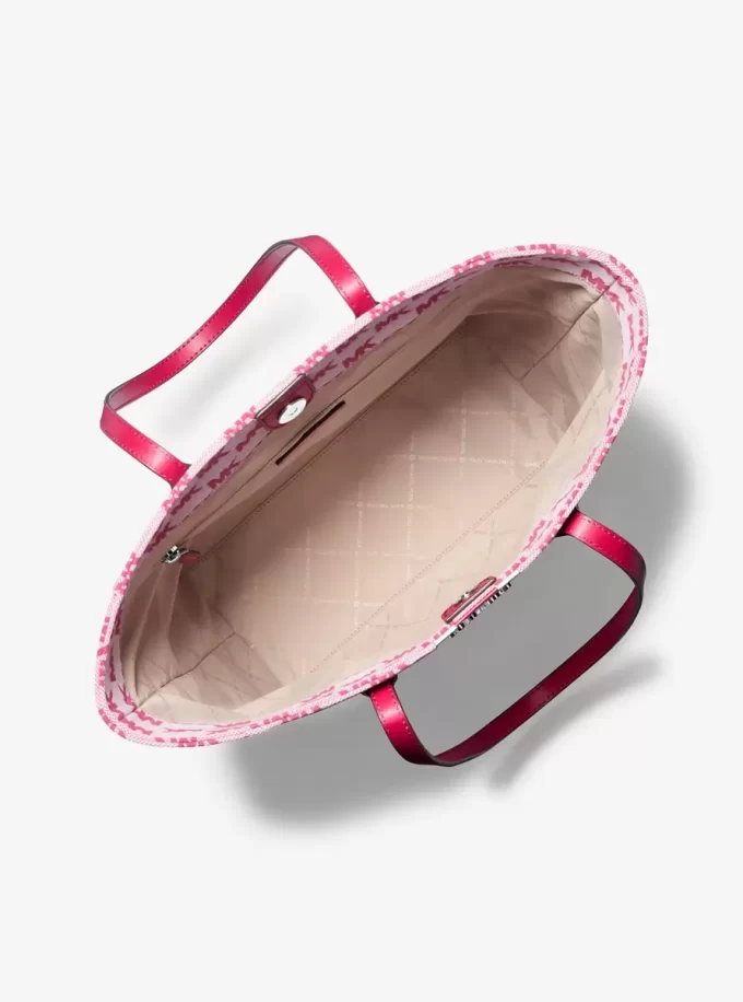 Vincent Large Logo Jacquard Tote Bag with Card Case Vincent Large Logo Jacquard Tote Bag with Card Case