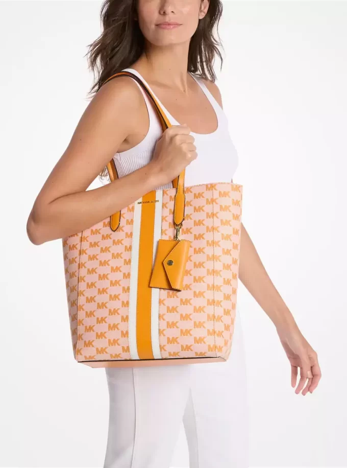 Vincent Large Logo Jacquard Tote Bag with Card Case Vincent Large Logo Jacquard Tote Bag with Card Case