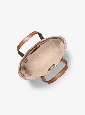 Vincent Small Logo Jacquard Convertible Tote Bag with Card Case Vincent Small Logo Jacquard Convertible Tote Bag with Card Case