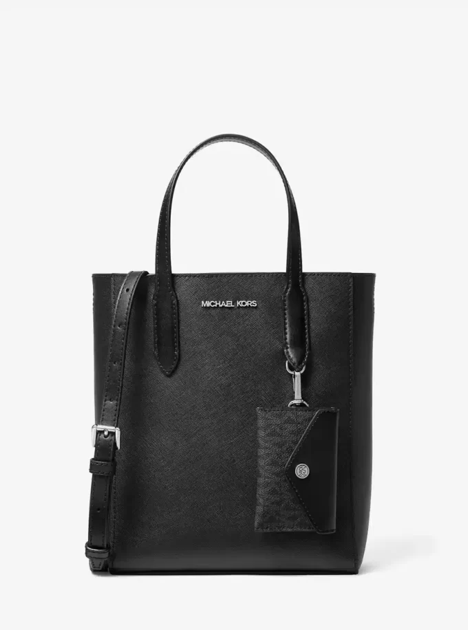 Vincent Small Saffiano Leather Convertible Tote Bag with Card Case Vincent Small Saffiano Leather Convertible Tote Bag with Card Case