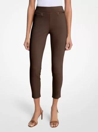 Viscose Blend Zip Pants