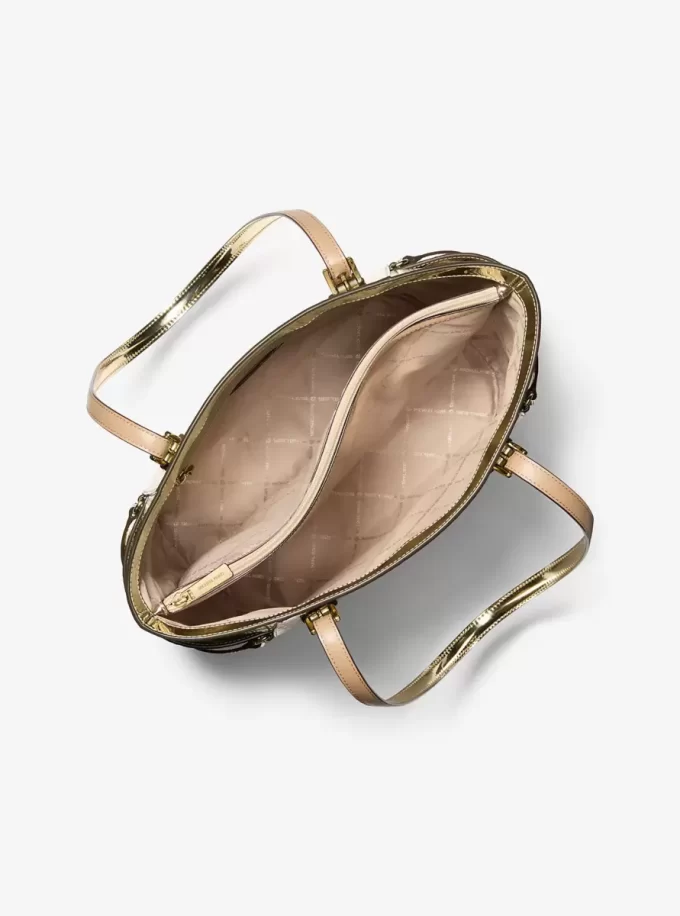 Voyager Large Metallic Logo Debossed Tote Bag Voyager Large Metallic Logo Debossed Tote Bag