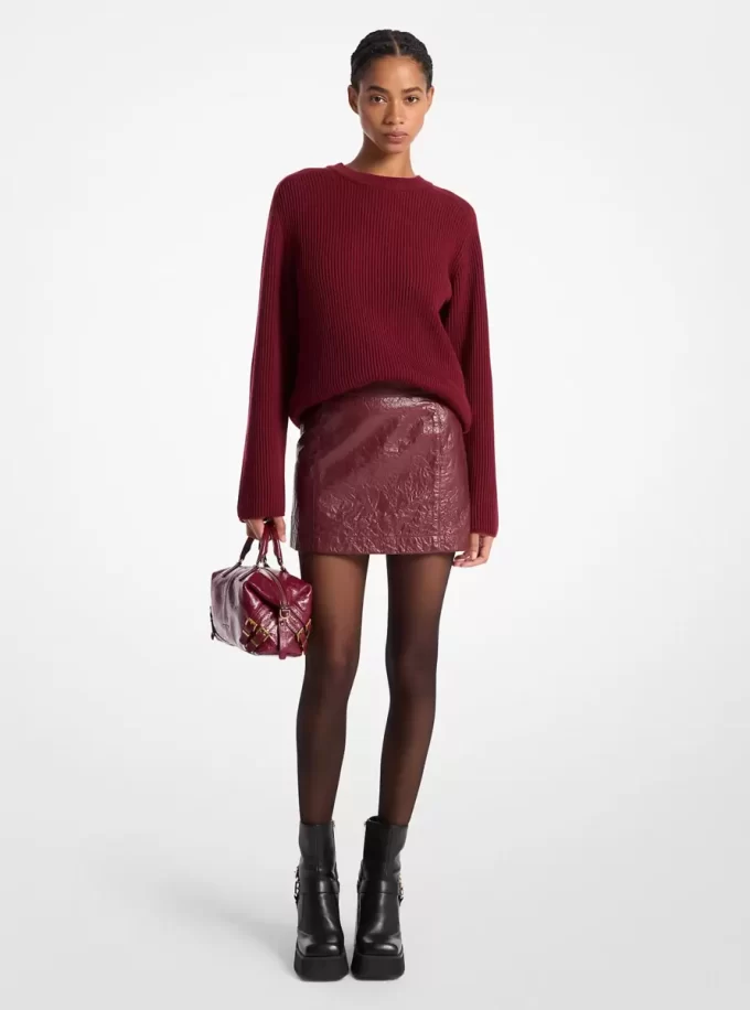 Washed Leather Mini Skirt Washed Leather Mini Skirt