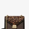 Whitney Leopard Print Calf Hair and Signature Logo Shoulder Bag