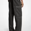 Wide-Leg Woven Zip Cargo Pant