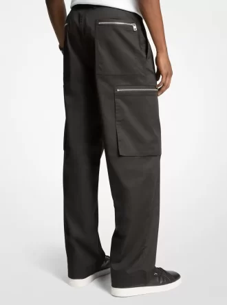 Wide-Leg Woven Zip Cargo Pant