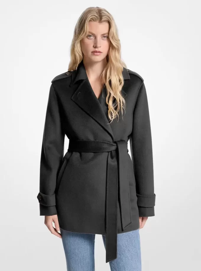 Wool Blend Belted Wrap Coat Wool Blend Belted Wrap Coat