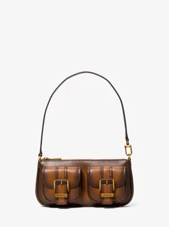 Zoe Small Burnished Leather Pochette